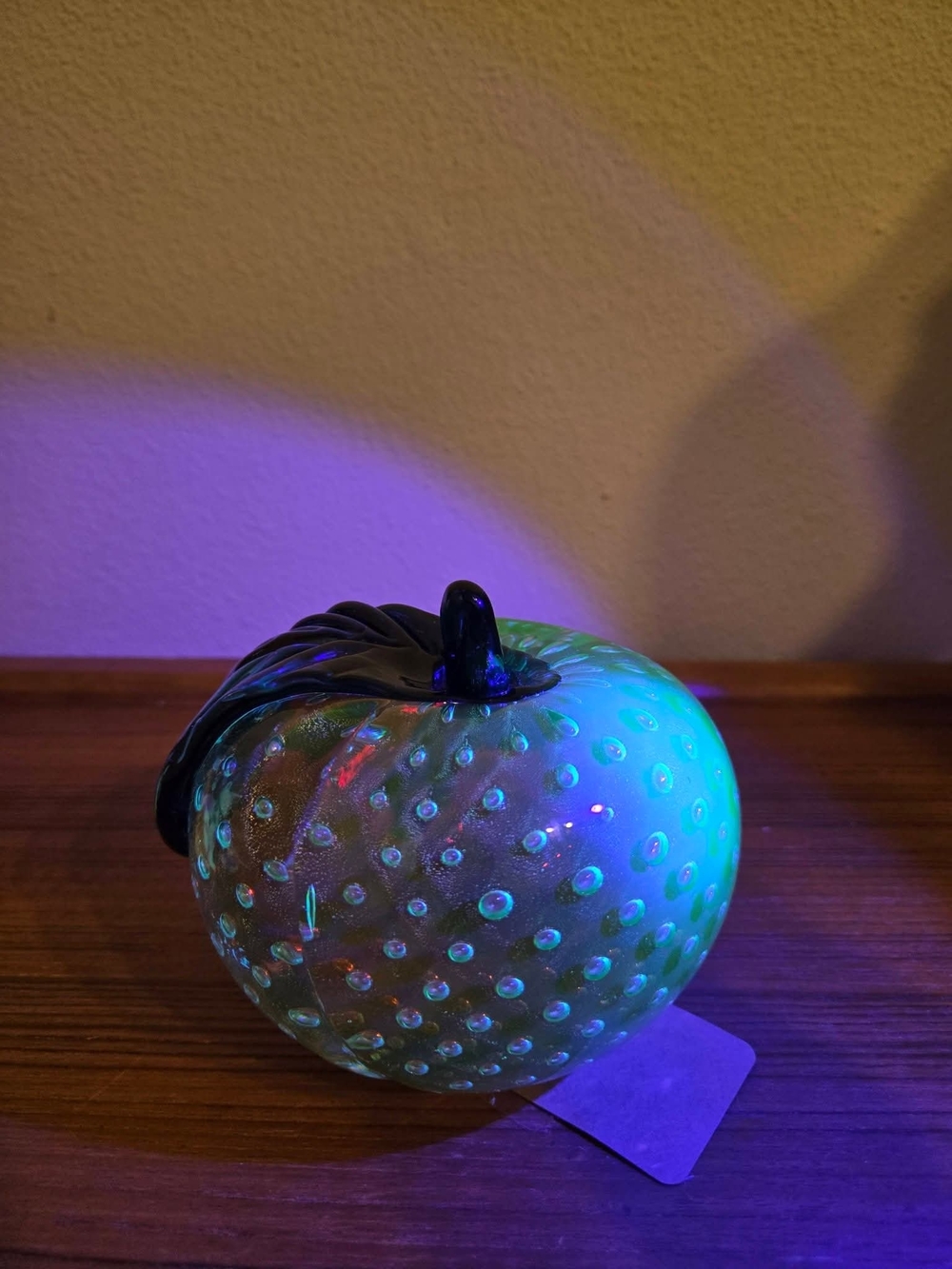 Uranium Glass Peach Paperweight